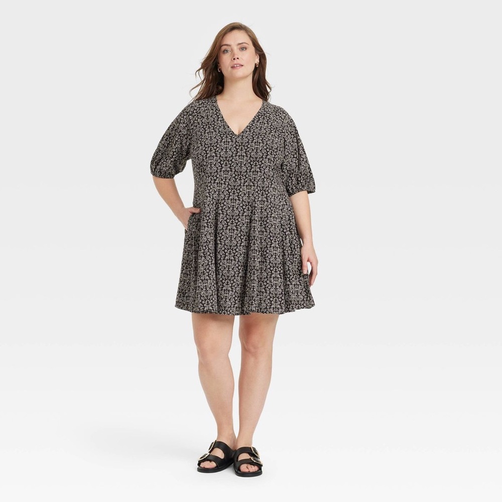 Women's Bell Elbow Sleeve Mini A-Line Dress - Universal Thread™ NWT Size L
